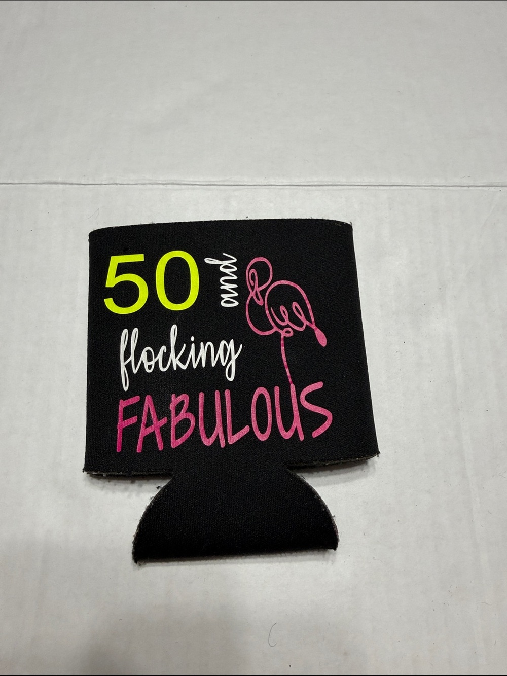 '50 and Flocking Fabulous' Black Can Cooler